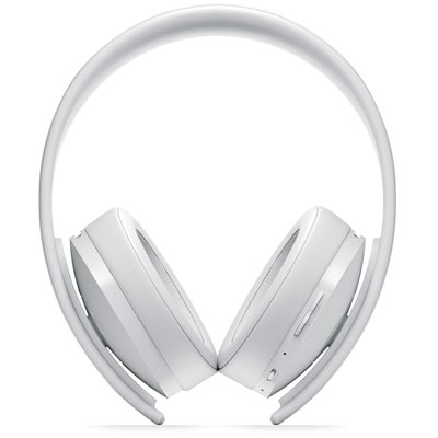  front view of the PlayStation Gold Wireless Headset white edition  